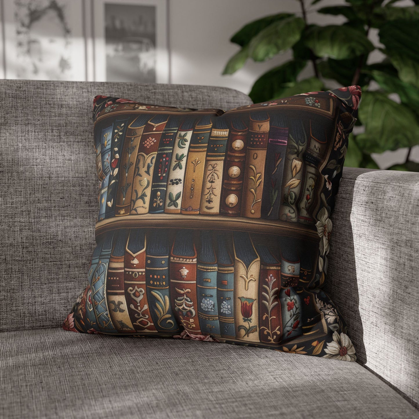 Medieval Vintage Bookshelf William Morris Inspired Pillowcase