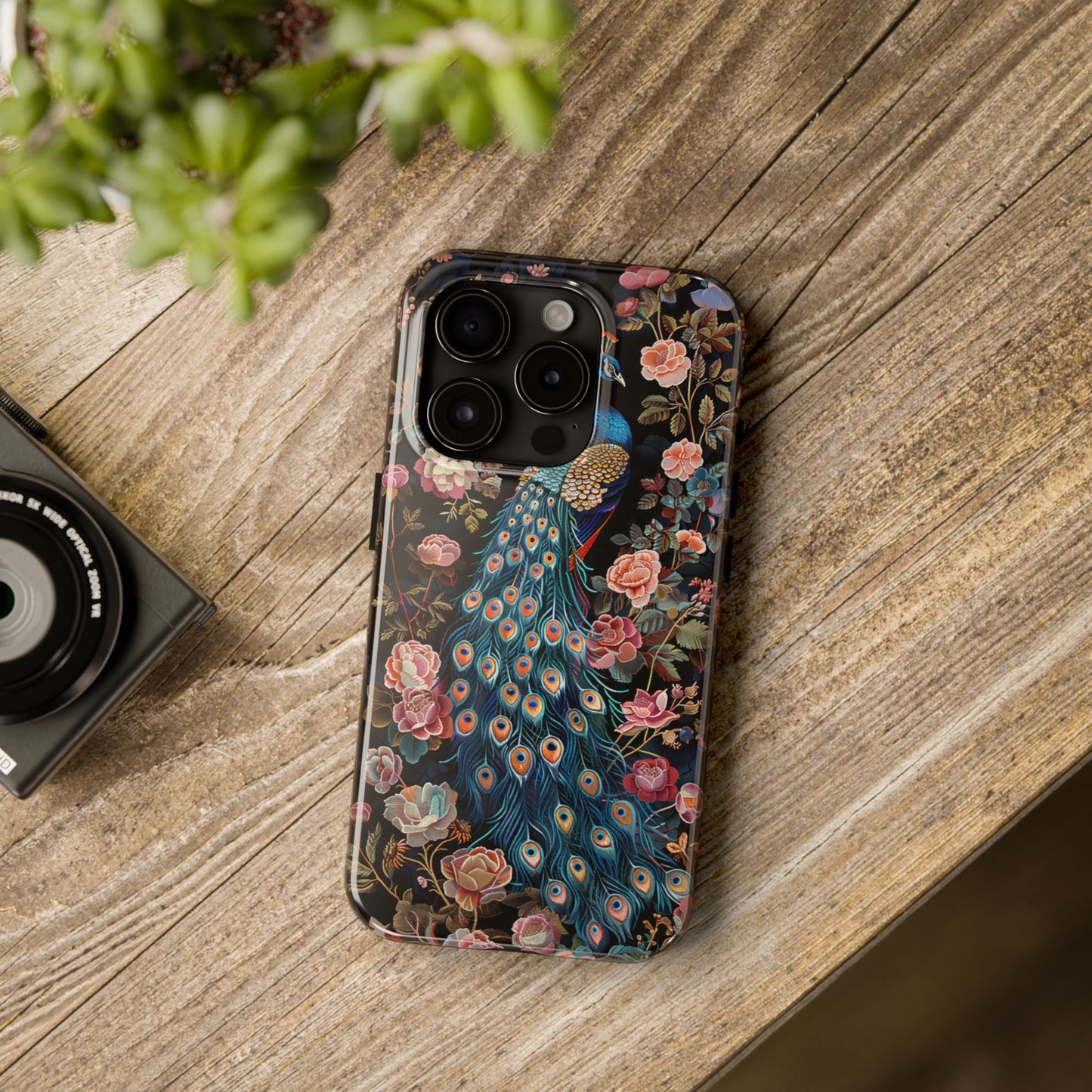 Art Deco Peacock Print in The Style of William Morris iPhone Tough Case
