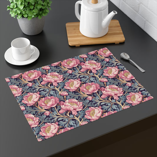 Pink Peony Elegance Placemat, Elegant Table Decor for Dining & Entertaining