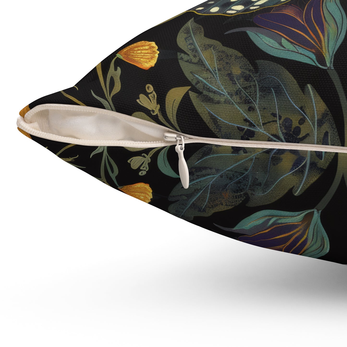 William Morris Inspired Monarch Butterfly Pillow, Decorative Monarch Butterfly Cushion, Spun Polyester Square Pillow