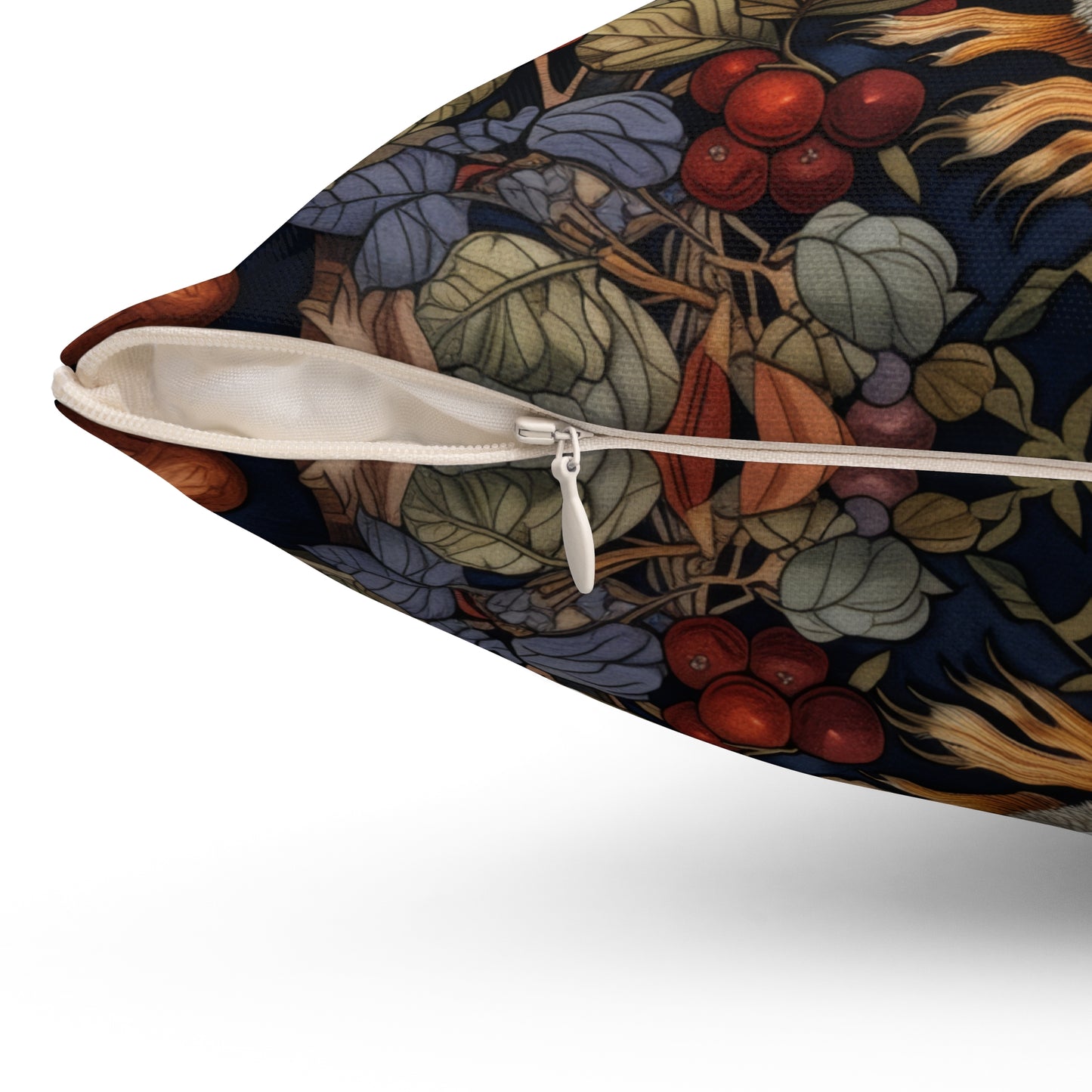 William Morris Inspired Squirrel Berry, Ancient Decorative Pillow