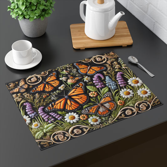Butterfly Floral Placemat, Elegant Table Decor, Spring Dining Accessory, Nature Lover Gift, Kitchen Table Mat