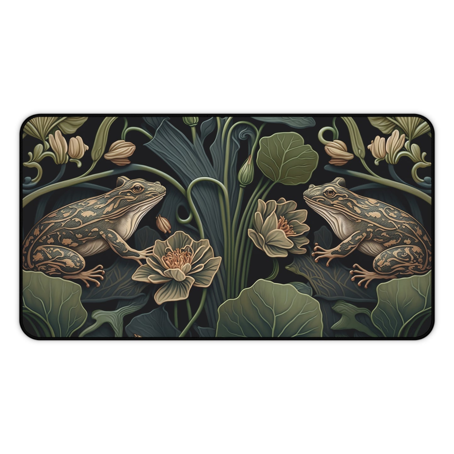 William Morris Inspired Botanical Frog Desk Mat 2 Sizes | Office Decor GiftDesk Mats