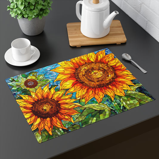 Colorful Sunflower Mosaic Placemat - Vibrant Tableware for Home Decor