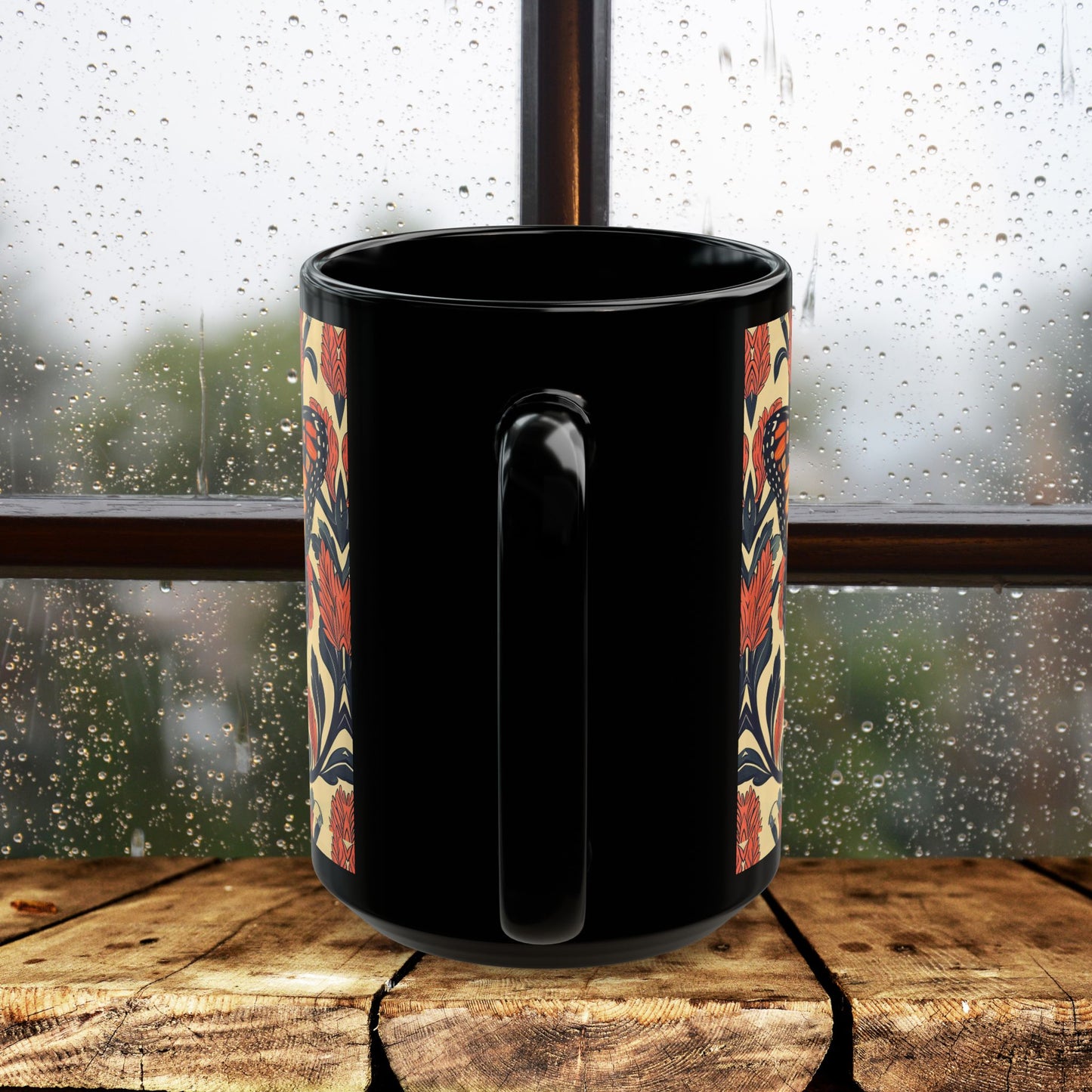 William Morris Inspired Monarch Butterfly Coffee Mug 11oz, 15 oz