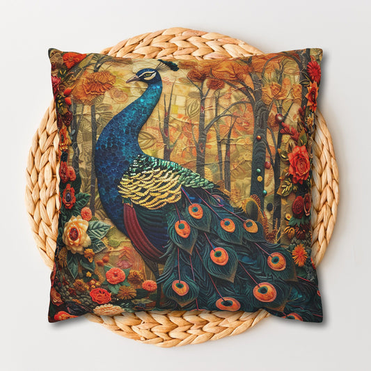 Art Deco Forest Peacock Pillowcase