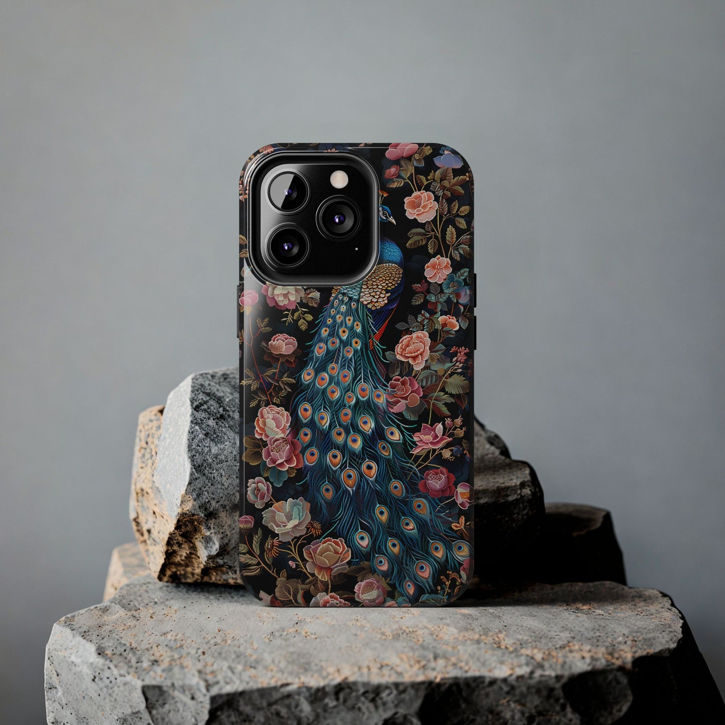Art Deco Peacock Print in The Style of William Morris iPhone Tough Case
