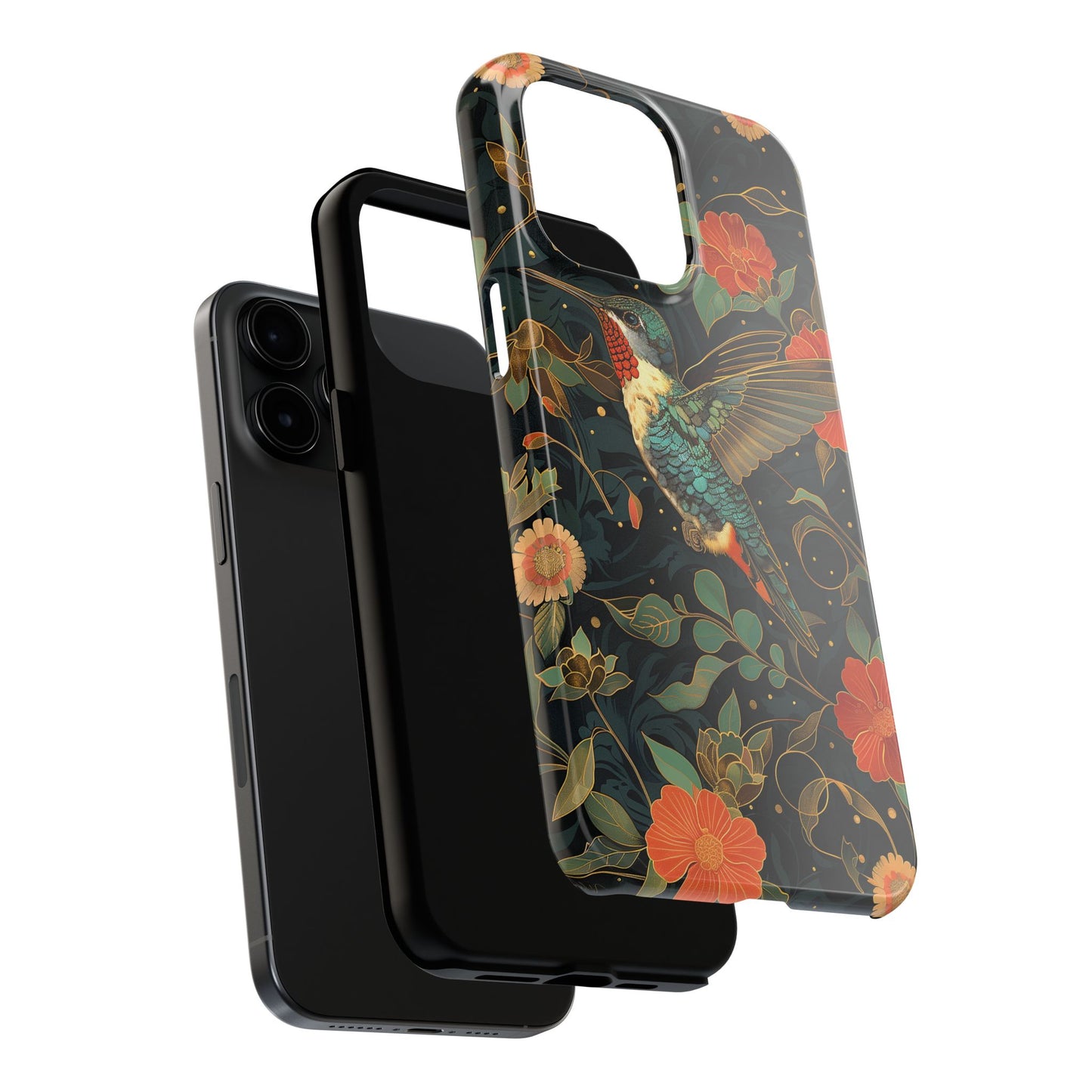 Art Deco Hummingbird Print in The Style of William Morris iPhone Tough Case