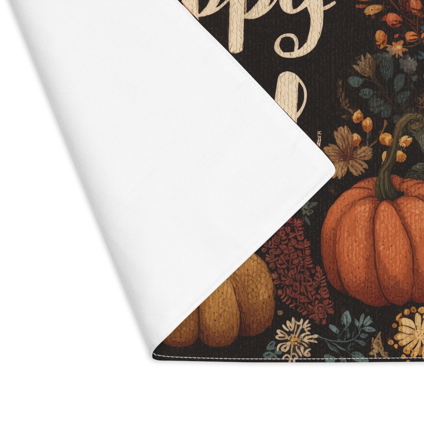 Happy Fall Floral Placemat, Autumn Home Decor, Thanksgiving Table Setting, Seasonal Dining, Boho Style