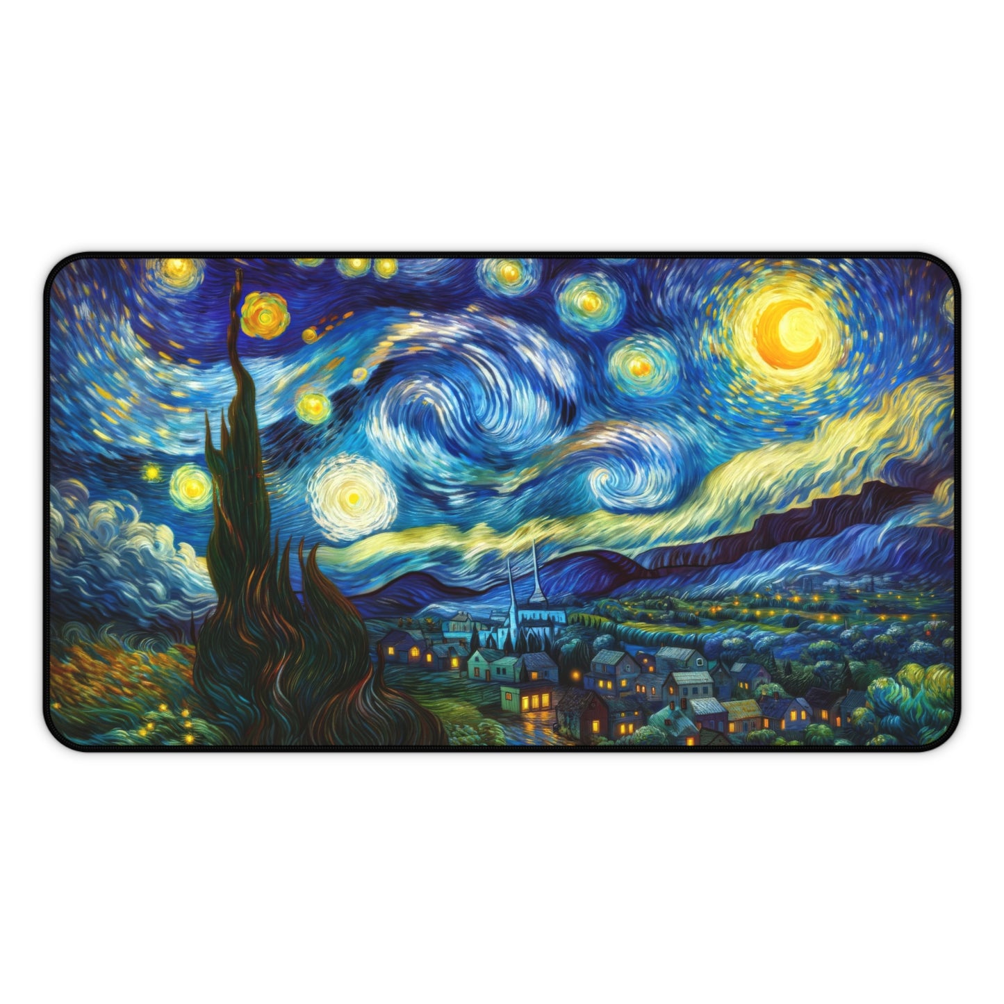 The Starry Night Van Gogh , Gaming Desk Mat 2 Sizes | Office Decor GiftDesk Mats