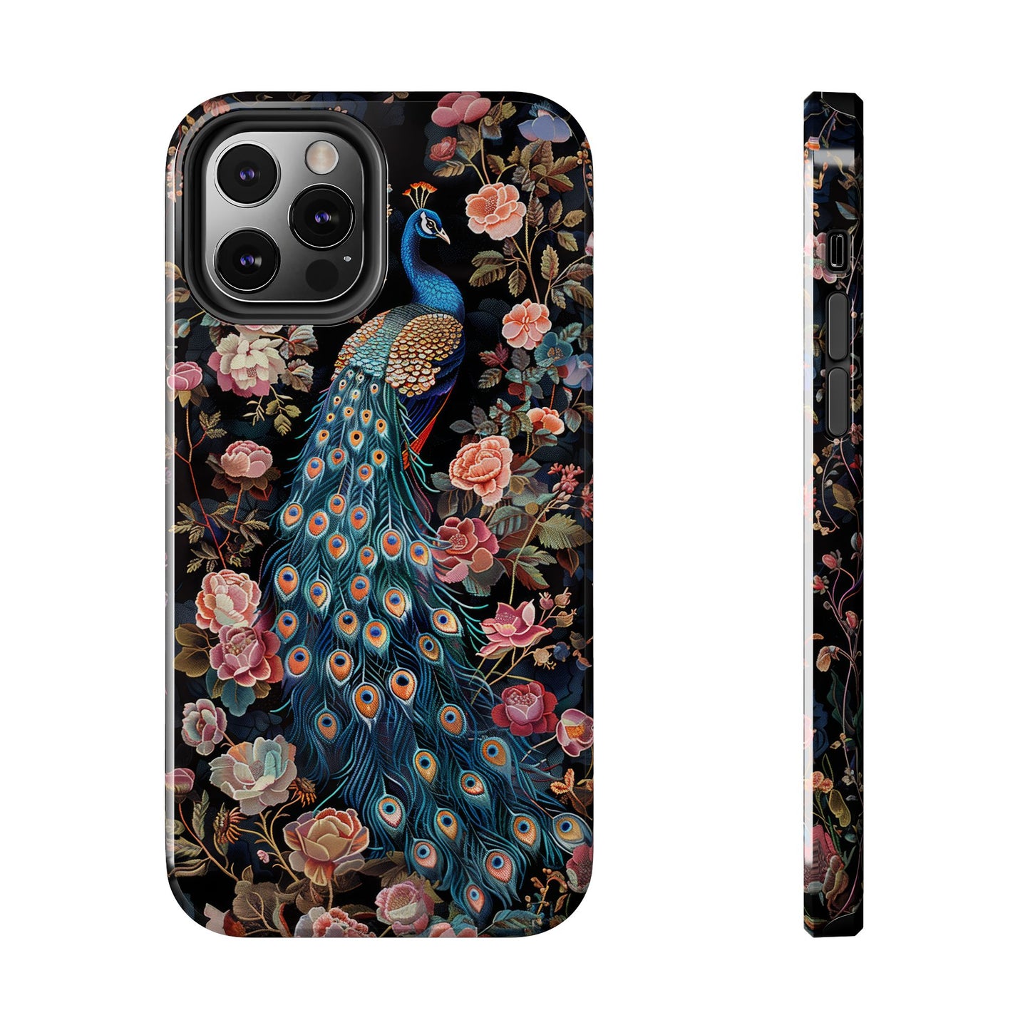 Art Deco Peacock Print in The Style of William Morris iPhone Tough Case
