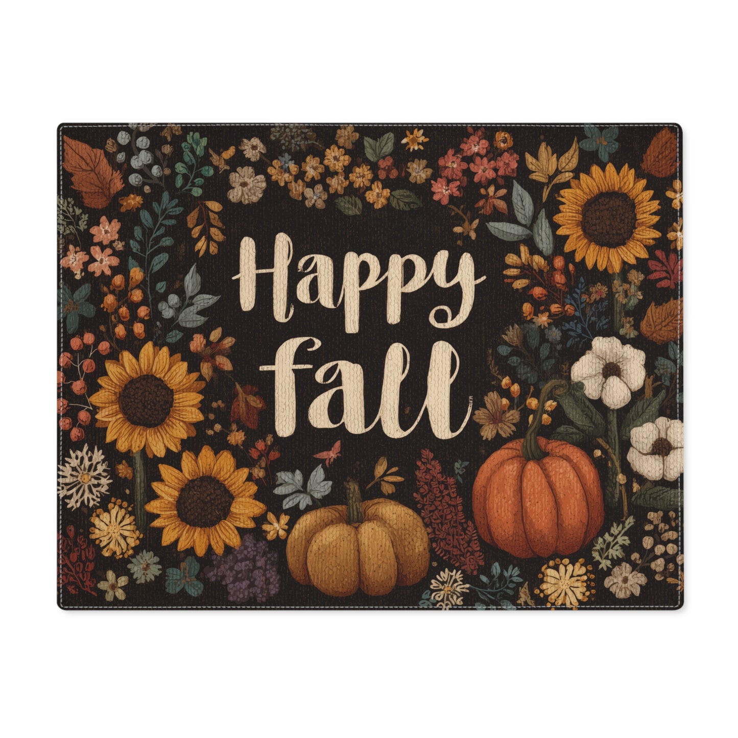 Happy Fall Floral Placemat, Autumn Home Decor, Thanksgiving Table Setting, Seasonal Dining, Boho Style