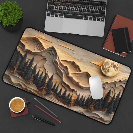 Desk Mat - Wooden Moon Mountain Desk Mat
