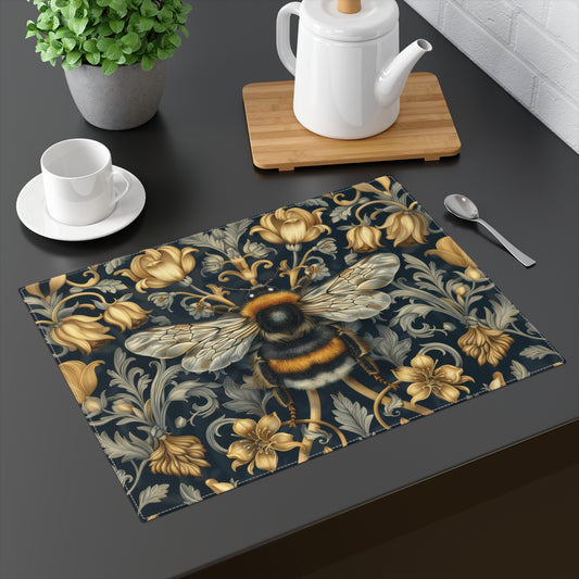 Elegant Floral Bee Placemat | Vintage Table Decor, Dining Accessory, Kitchen Design, Home Decor, Gift Idea