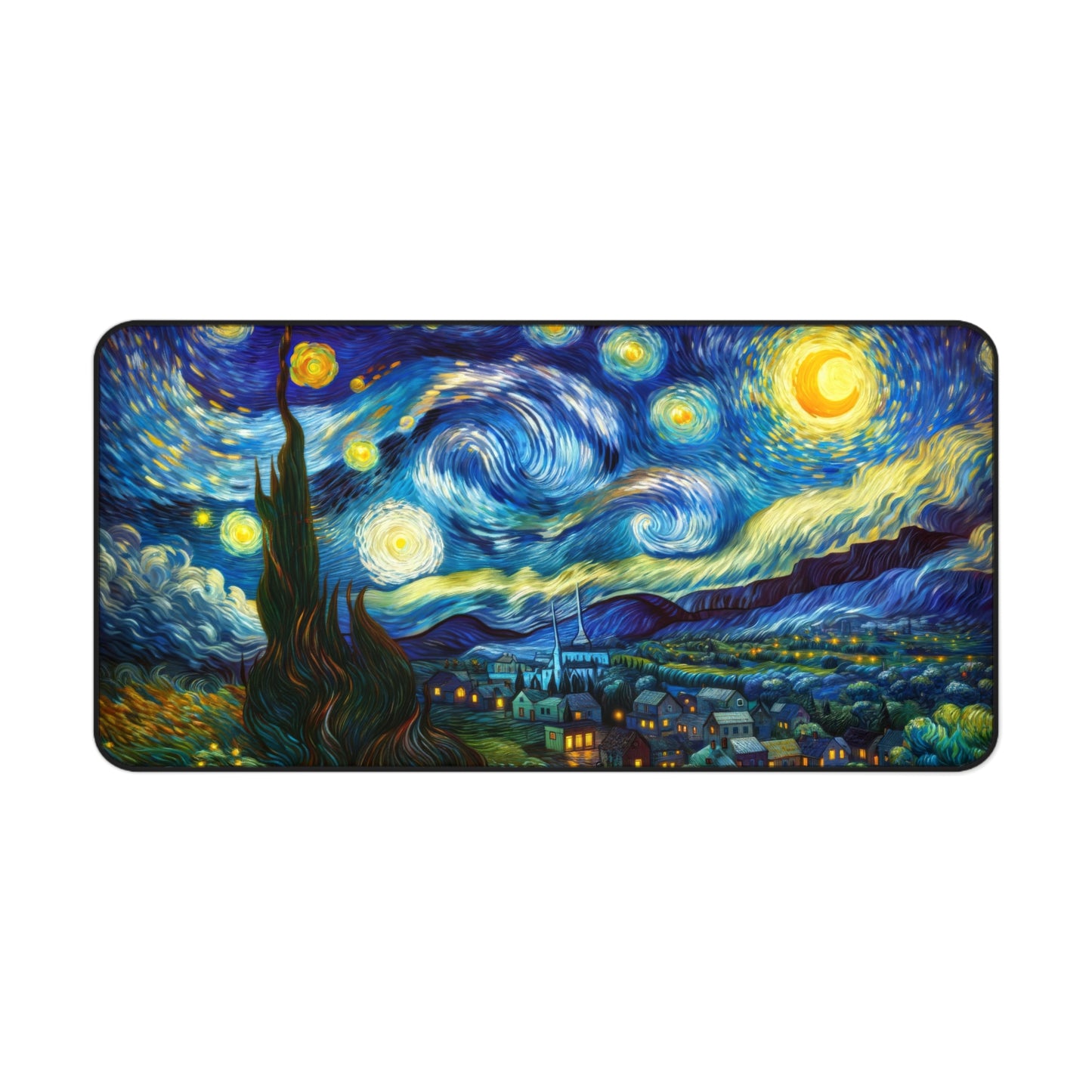 The Starry Night Van Gogh , Gaming Desk Mat 2 Sizes | Office Decor GiftDesk Mats