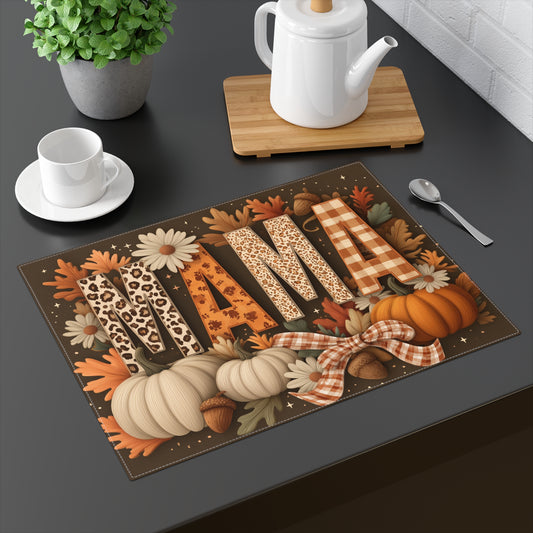 Fall-Themed Mama Placemat, Autumn Decor for Moms, Thanksgiving Table Setting, Family Gatherings, Kitchen Dining Essentials