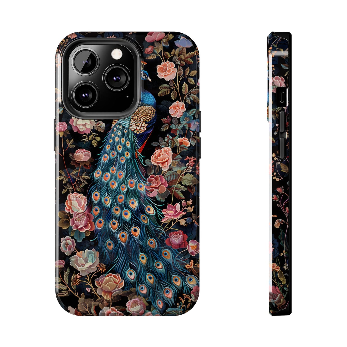 Art Deco Peacock Print in The Style of William Morris iPhone Tough Case