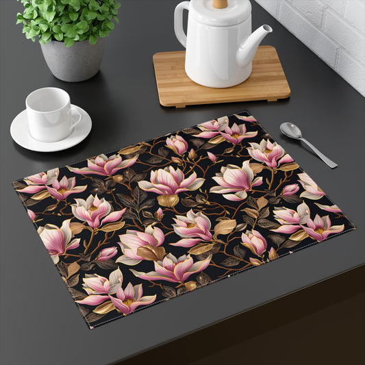 Elegant Floral Magnolia Placemat, Elegant Table Decor, Unique Dining Accessory, Nature Lover Gift, Kitchen Table Mat