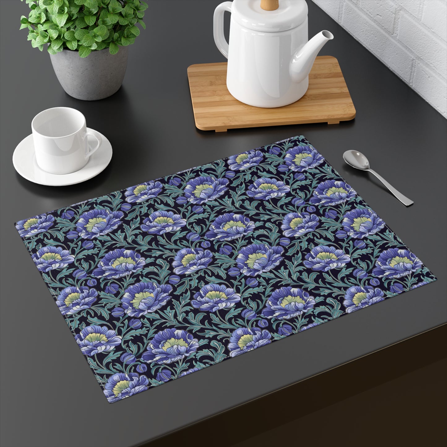 Elegant Floral Placemat, Stylish Table Decor for Dining, Kitchen Table Runner, Gift for Housewarming, Mother's Day, Rustic Home Decor