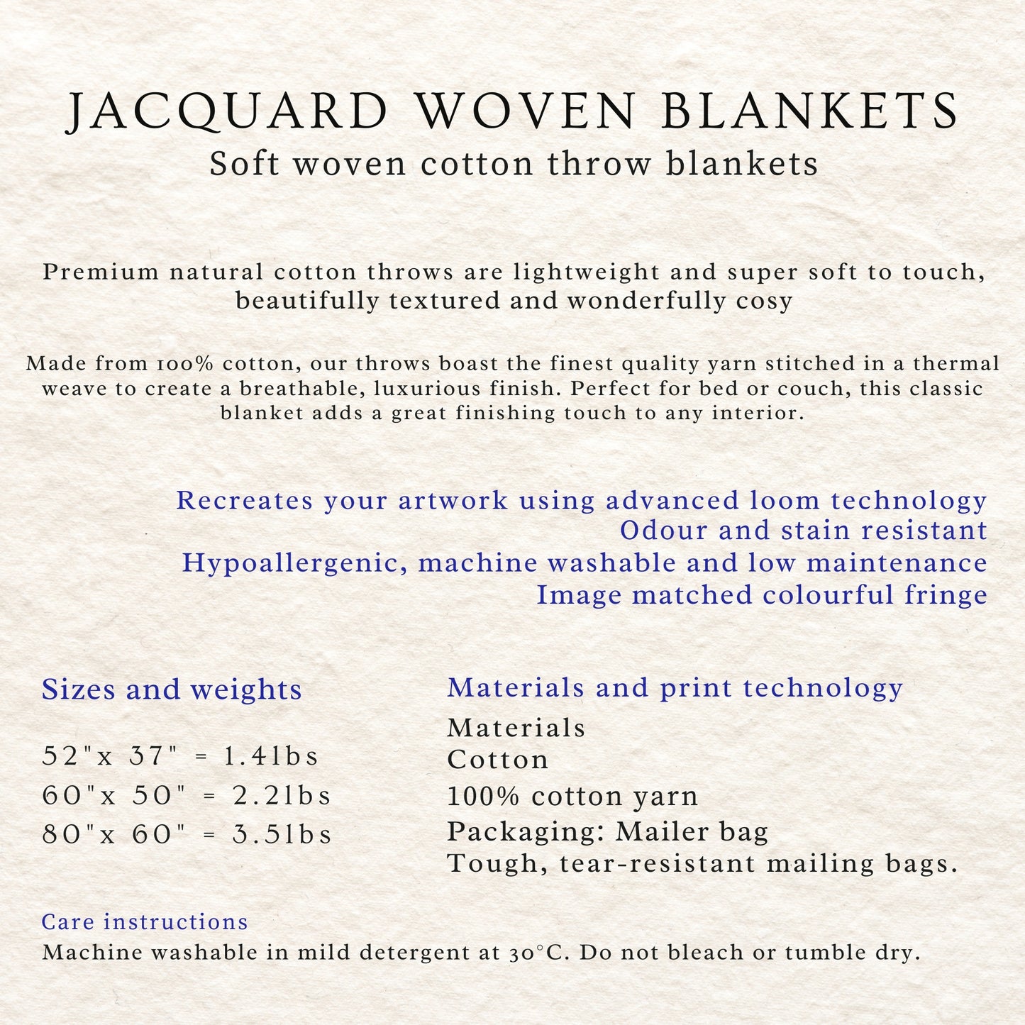 Forestcore Rabbit Crescent Moon William Morris Inspired Jacquard Woven Blankets