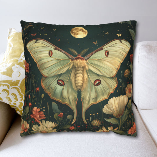 Luna Moth Flight Full Moon Night  Pillowcase
