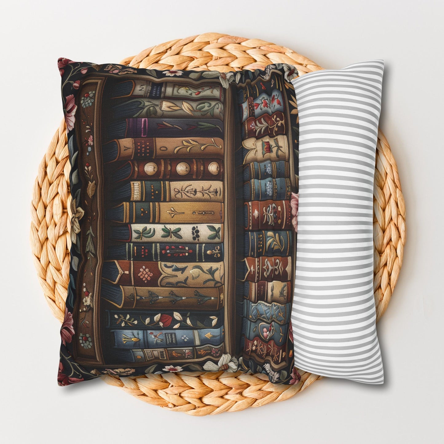 Medieval Vintage Bookshelf William Morris Inspired Pillowcase