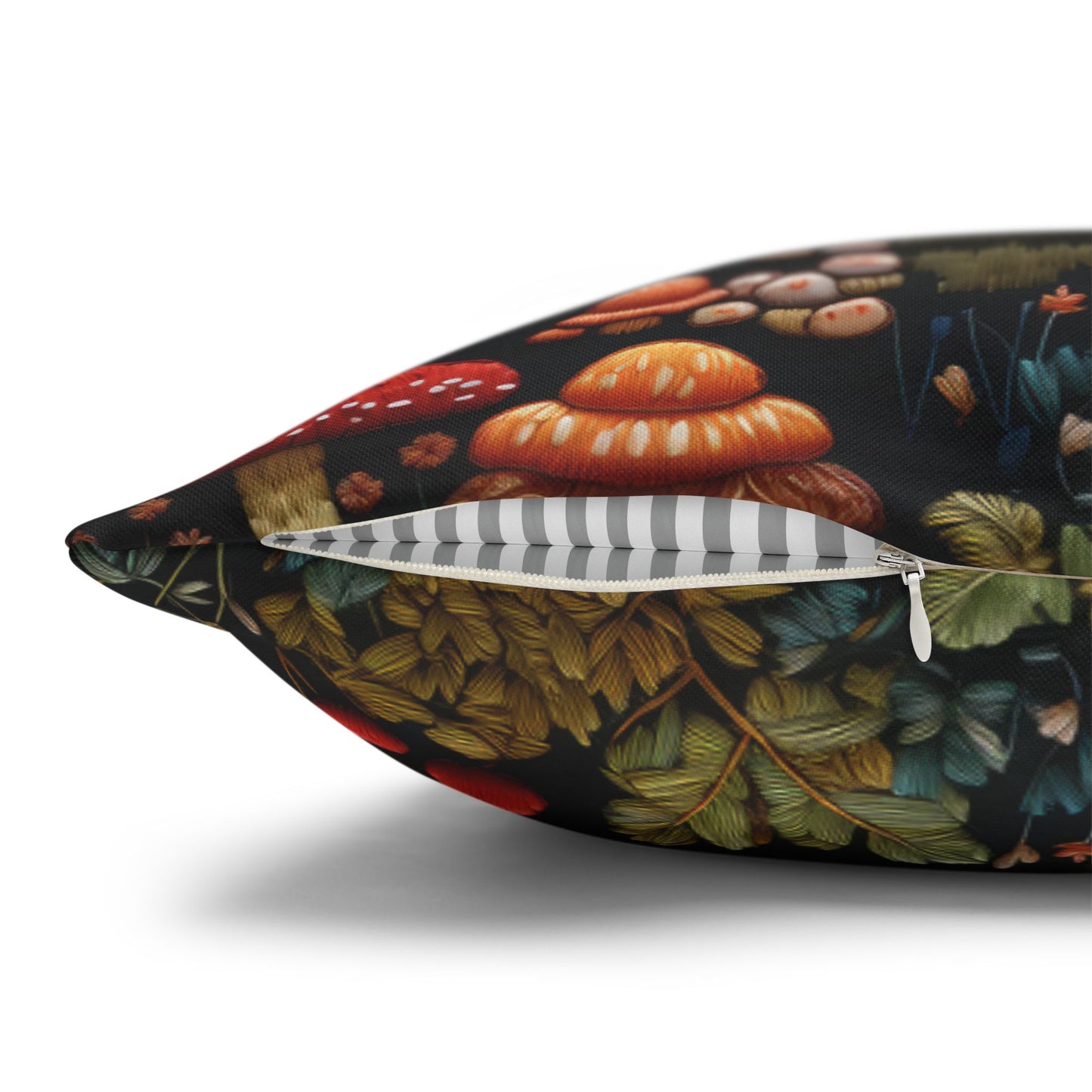 Forest Mushrooms Embroidery Pattern Pillowcase