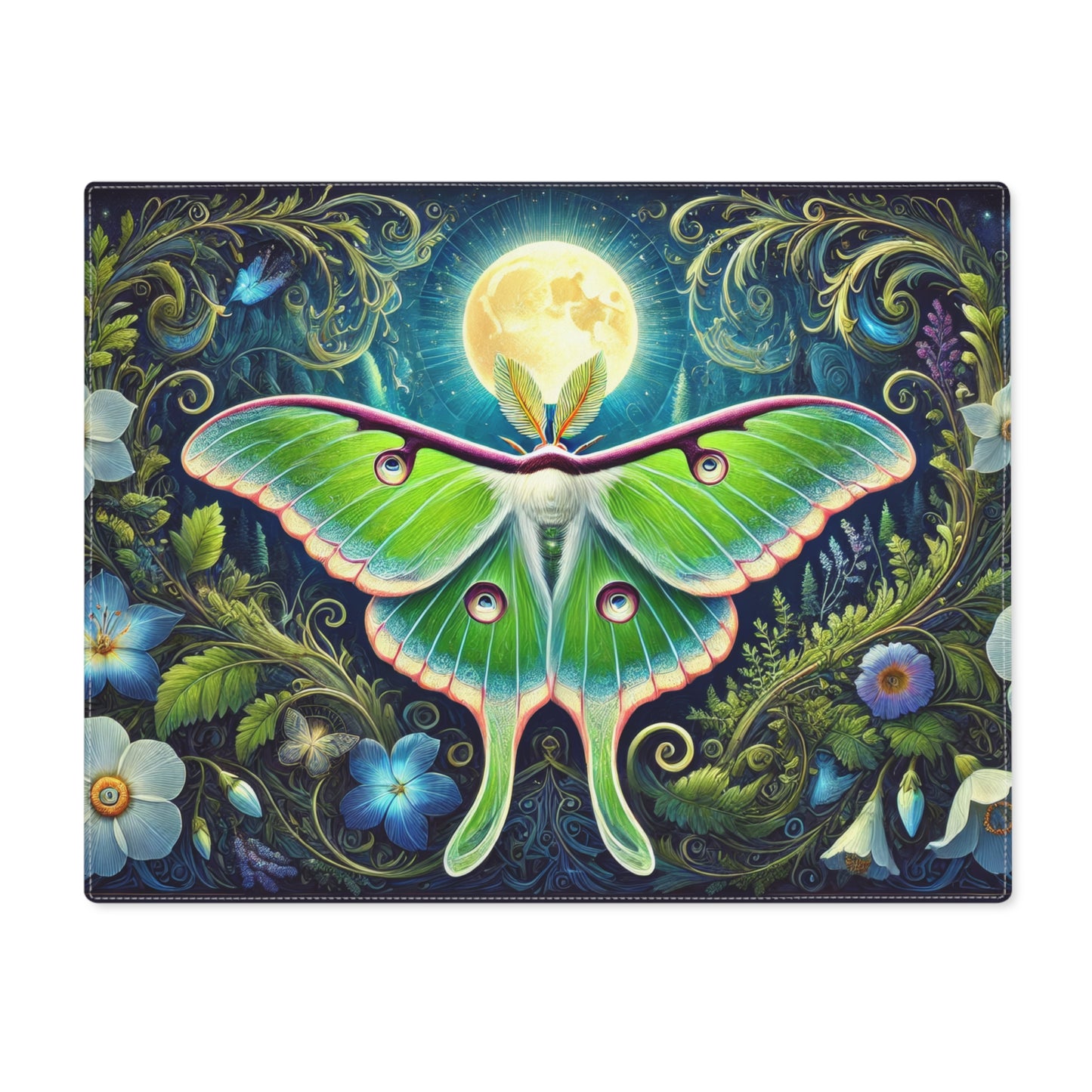 Luna Moth Moon Night Placemat, Nature Inspired Dining Décor, Great for Entertaining, Gift for Nature Lovers, Eco-friendly Table Setting,