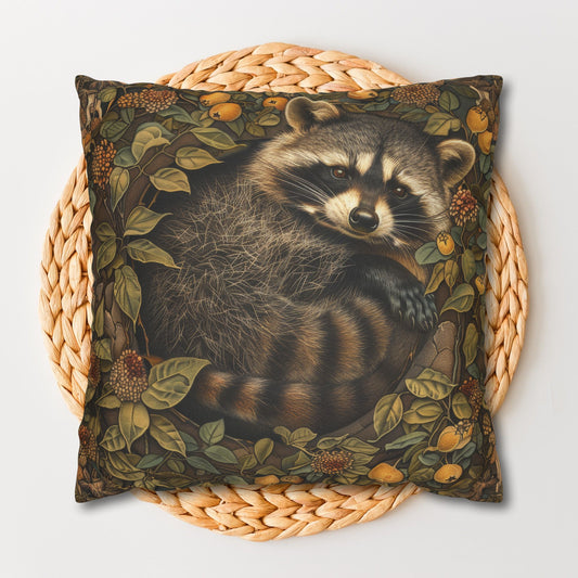 William Morris Inspired Raccoon Ancient Pillowcase