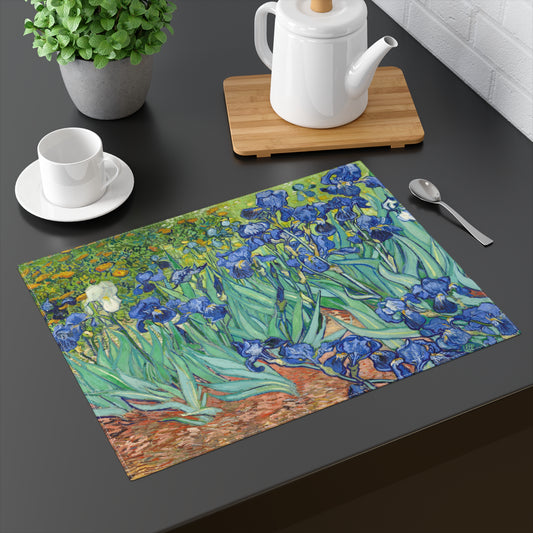 Irises Vincent Van Gogh Inspired Placemat, Vibrant Floral Table Decor, Artful Dining Essentials, Perfect Gift for Art Lovers Home & Kitchen