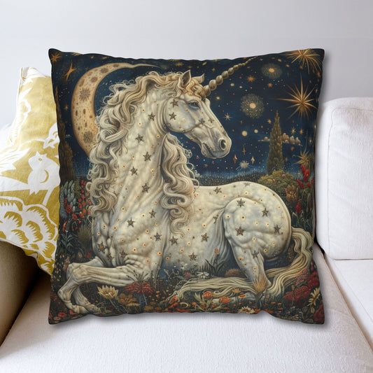 Crescent Moon Unicorn Pillowcase: Vintage Victorian Nursery Decor