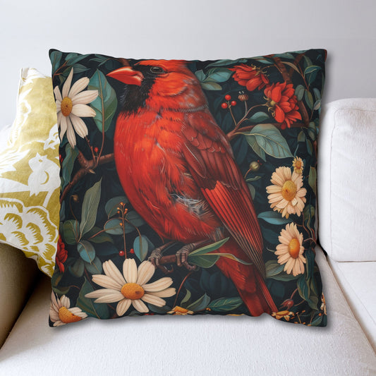 Cardinal Daisy Cottage Art Nouveau Pillowcase