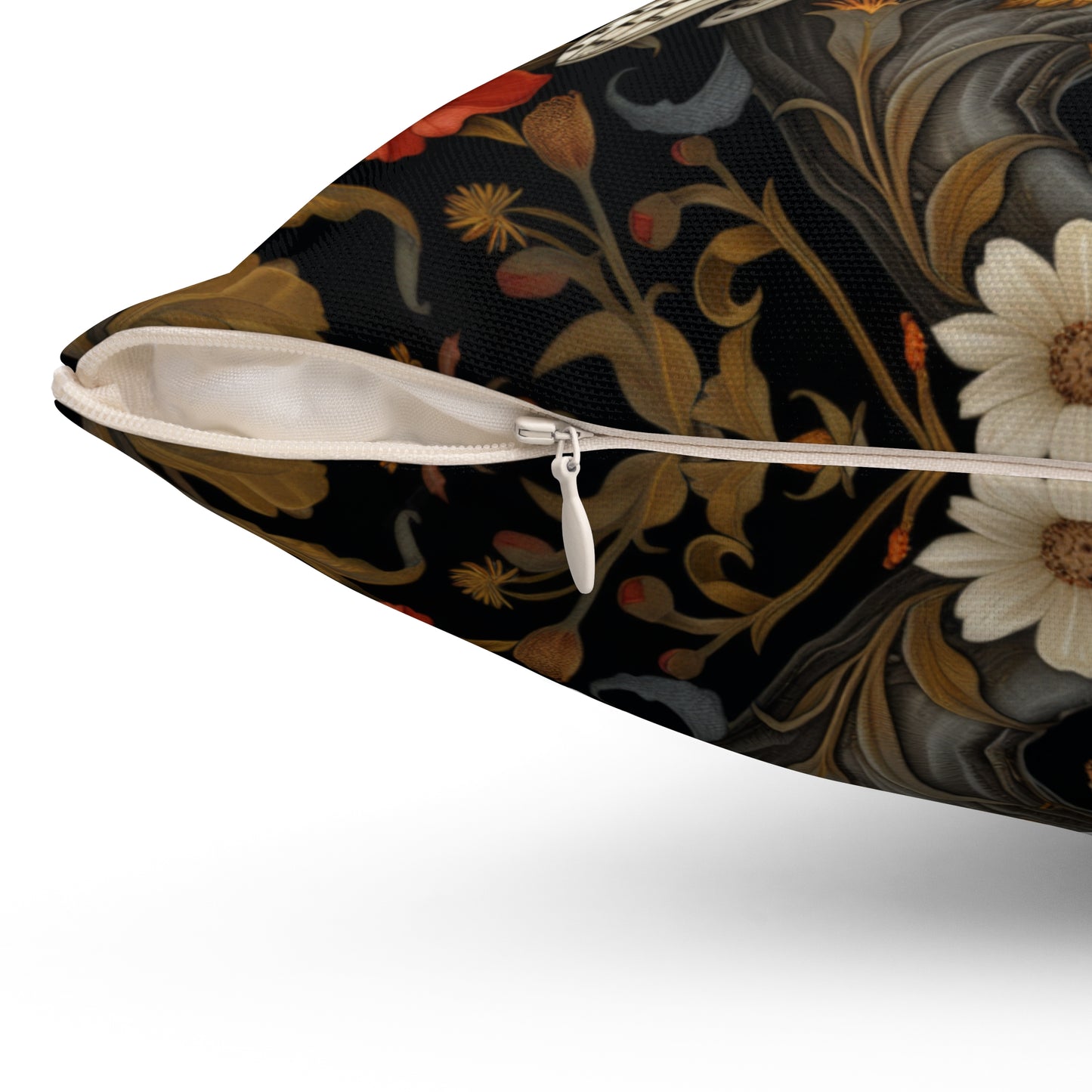 William Morris Inspired Snowy Owl Winter Botanicals Home Decor Pillow