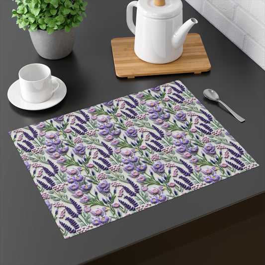 Lavender Garden Placemat - Elegant Purple Botanical Design for Dining