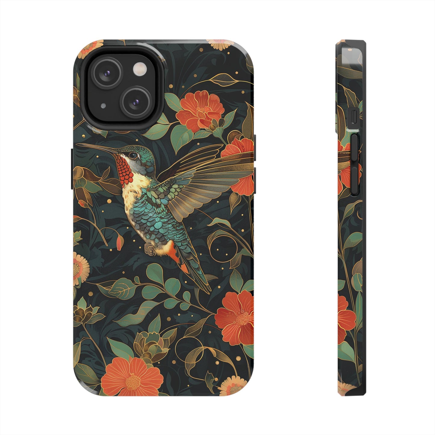 Art Deco Hummingbird Print in The Style of William Morris iPhone Tough Case