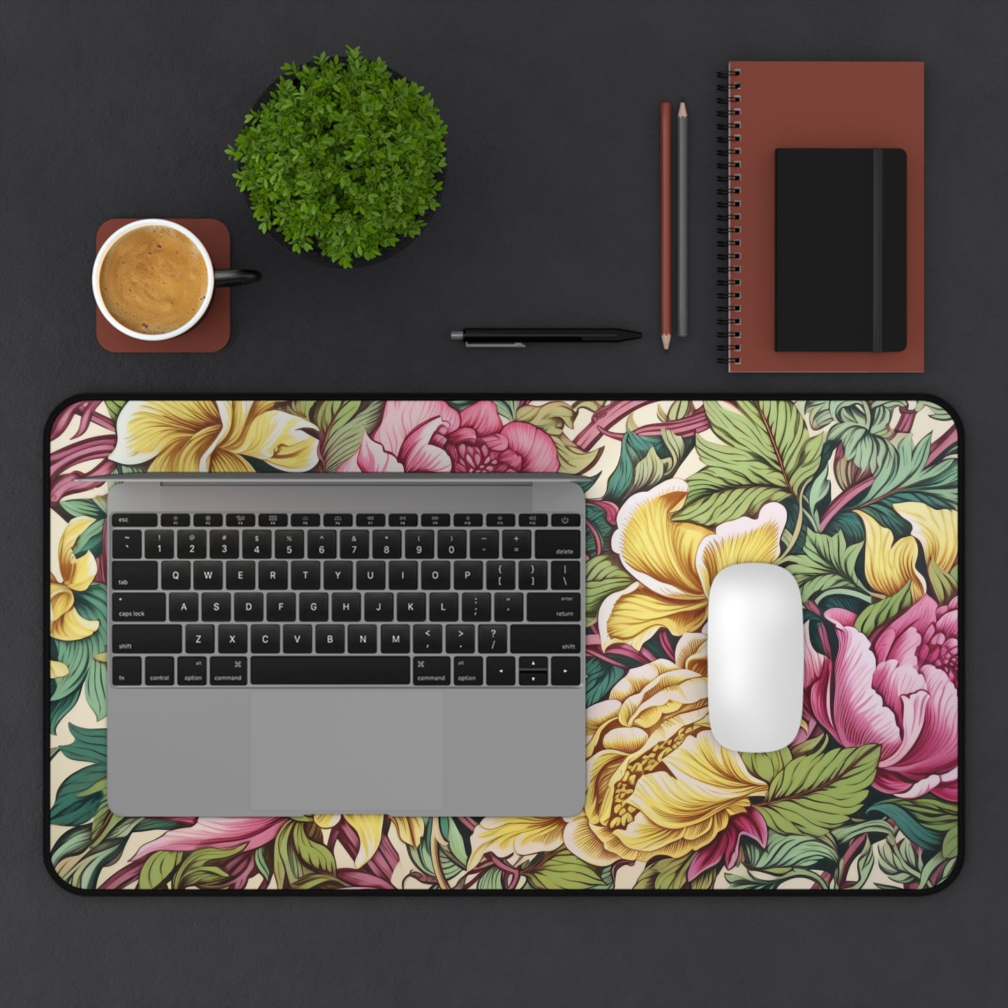 William Morris Inspired Floral Pattern Desk Mat 2 Sizes | Office Decor GiftDesk Mats