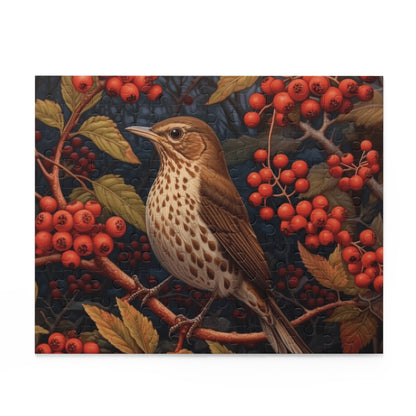 Song Thrush Bird William Morris Inspired (120, 252, 500-Piece) Adult Jigsaw Puzzle, Gift Him Her