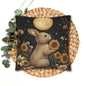 Moonlit Bunny Floral , William Morris Inspired Floral Bunny Pillowcase