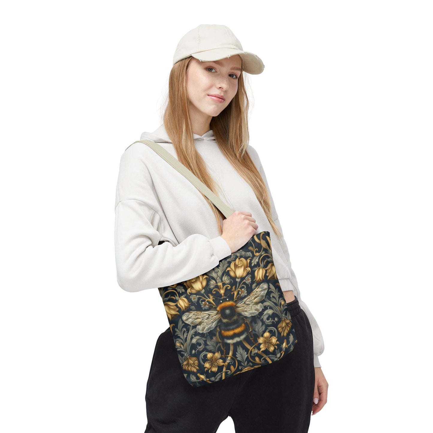 Victorian Baroque Bumblebee Tote Bag, Artistic All-Over-Print Shopper