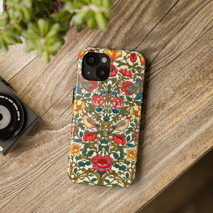 Vintage Pattern Rose And Bird in The Style of William Morris iPhone Tough Case