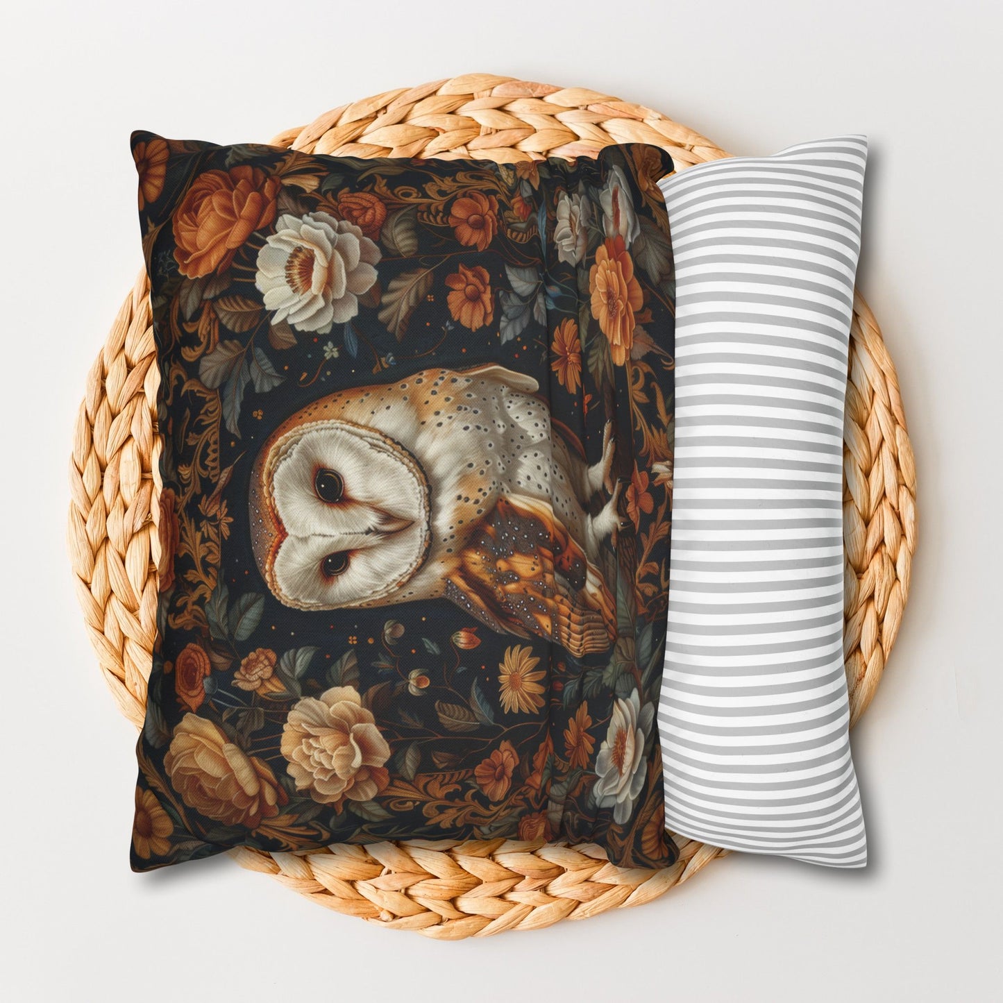 William Morris Inspired Barn Owl Wildflower Pillowcase