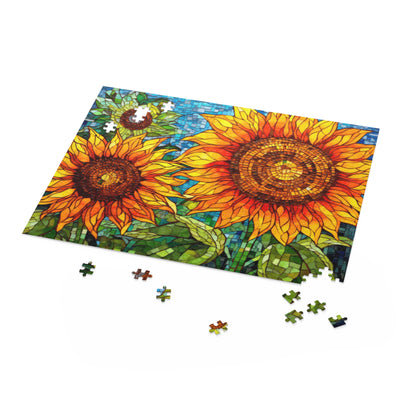 Sunflower Field Stained Glass Jigsaw Puzzle (120, 252, 500-Piece)  Gift-Ready Box, Adult Jigsaw Puzzle, Gift Him Her