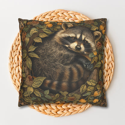 William Morris Inspired Raccoon Ancient Pillowcase