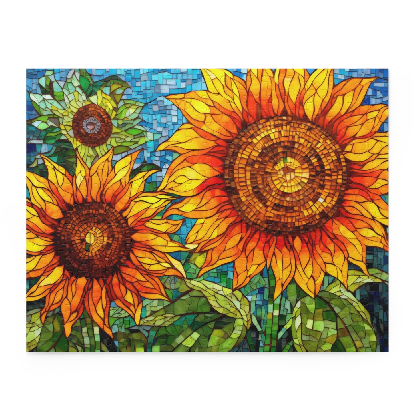 Sunflower Field Stained Glass Jigsaw Puzzle (120, 252, 500-Piece)  Gift-Ready Box, Adult Jigsaw Puzzle, Gift Him Her