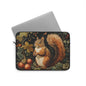 Red Squirrel Laptop Sleeve, William Morris Inspired Autumn Forest Art Case, Woodland Botanical Animal Laptop Cover (12”, 13”, 15”)