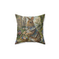 Rococo Bunny Easter Eggs Pillow: William Morris Style Decor