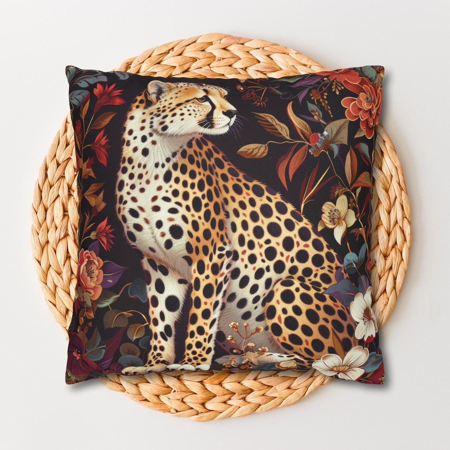 William Morris Inspired Botanical Cheetah Pillowcase