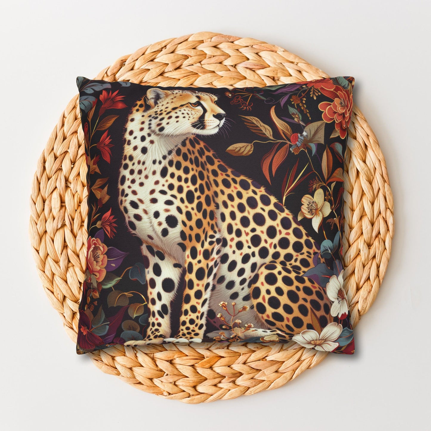 William Morris Inspired Botanical Cheetah Pillowcase