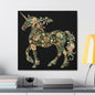 Floral Unicorn Canvas Art Print, Canvas Gallery Wraps, Nature Decor, Home Wall Decor, Boho Style, Animal Artwork