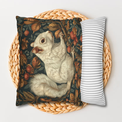 William Morris Forest White Squirrel Pillowcase